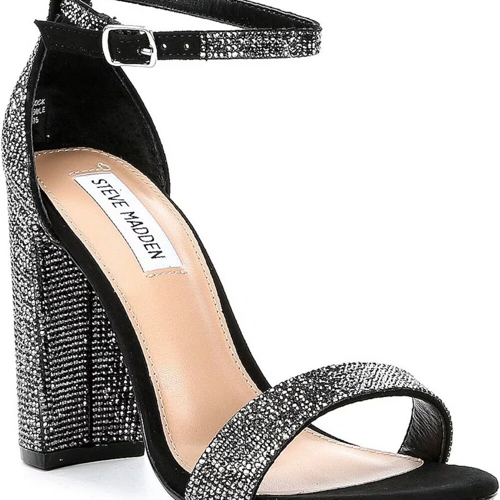 Black and Silver Sparkly Heels